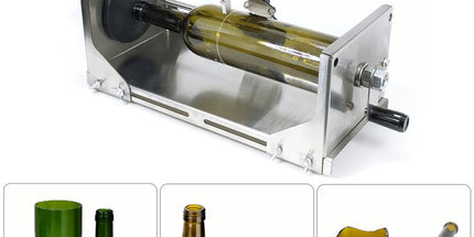 Multifunctional Glass Bottle Cutter with Hand Crank Wheel, Adjustable Stainless Steel Cutting Tool for DIY Crafting, Horizontal and Vertical Cutting of Round and Square Bottles up to 325mm, Ideal for Home Decor Projects (Silver) Tyack eCommerce Solutions