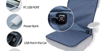 USB-Powered Heated Seat Cushion for Office, Home, Car, and Outdoor Use – Portable, Foldable, 3-Temperature Heating Pad with Anti-Slip Backing, Ideal for Winter Warmth (43×90cm)