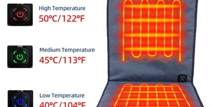 USB-Powered Heated Seat Cushion for Office, Home, Car, and Outdoor Use – Portable, Foldable, 3-Temperature Heating Pad with Anti-Slip Backing, Ideal for Winter Warmth (43×90cm)