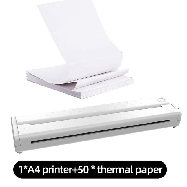 Portable A4 Thermal Printer with Bluetooth Wireless Connectivity, Inkless Printing for Home, Office, and Tattoo Transfer Use on Paper and Various Media (Black)