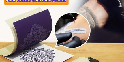 Portable A4 Thermal Printer with Bluetooth Wireless Connectivity, Inkless Printing for Home, Office, and Tattoo Transfer Use on Paper and Various Media (White)
