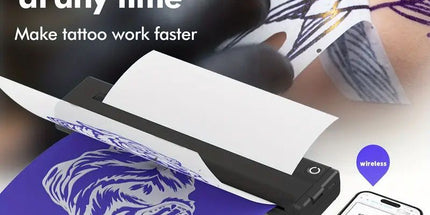 Portable A4 Thermal Printer with Bluetooth Wireless Connectivity, Inkless Printing for Home, Office, and Tattoo Transfer Use on Paper and Various Media (White)