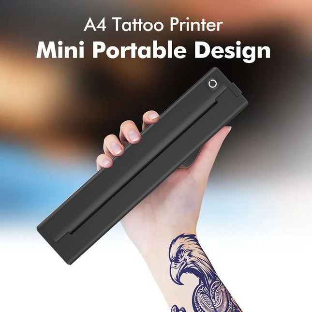 Portable A4 Thermal Printer with Bluetooth Wireless Connectivity, Inkless Printing for Home, Office, and Tattoo Transfer Use on Paper and Various Media (White)