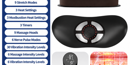 Smart EMS Lumbar Massager with Heat, Airbag Traction and Pulse Modes for Home Relaxation, Muscle Relief and Daily Back Comfort (LCD Hand Control Model) Tyack eCommerce Solutions