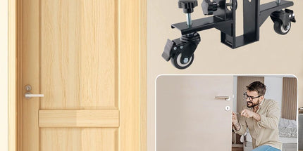 Adjustable Door Installation Roller Tool with 360° Swivel Brake Casters, U-Shaped Clamp for Heavy Wooden Door Lifting, Moving and Positioning During Indoor Setup (2PCS) Tyack eCommerce Solutions