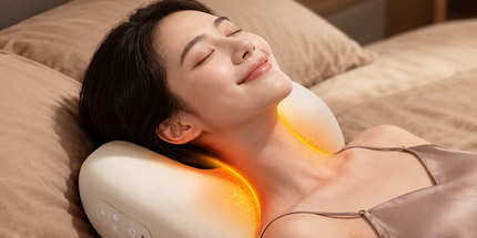 Multifunctional Neck Shoulder Massage Pillow with Heat Support for Home Relaxation, Ideal for Bed Sofa Lounging and Full Body Comfort (Beige) Tyack eCommerce Solutions