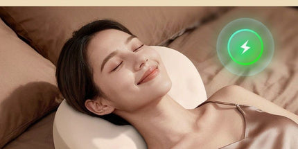 Multifunctional Neck Shoulder Massage Pillow with Heat Support for Home Relaxation, Ideal for Bed Sofa Lounging and Full Body Comfort (Beige) Tyack eCommerce Solutions