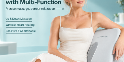 Wireless Multi-Zone Back and Lumbar Massager with Ergonomic Curved Design for Home Office Travel and Full-Body Muscle Relaxation (Cream White) Tyack eCommerce Solutions