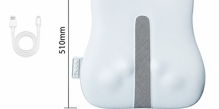 Wireless Multi-Zone Back and Lumbar Massager with Ergonomic Curved Design for Home Office Travel and Full-Body Muscle Relaxation (Cream White) Tyack eCommerce Solutions