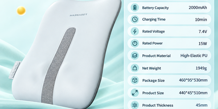 Wireless Multi-Zone Back and Lumbar Massager with Ergonomic Curved Design for Home Office Travel and Full-Body Muscle Relaxation (Cream White) Tyack eCommerce Solutions