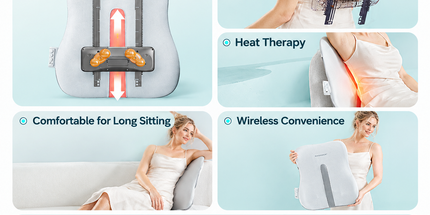 Wireless Multi-Zone Back and Lumbar Massager with Ergonomic Curved Design for Home Office Travel and Full-Body Muscle Relaxation (Cream White) Tyack eCommerce Solutions