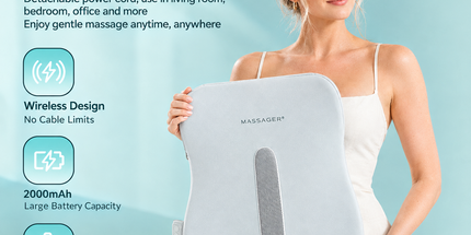 Wireless Multi-Zone Back and Lumbar Massager with Ergonomic Curved Design for Home Office Travel and Full-Body Muscle Relaxation (Cream White) Tyack eCommerce Solutions