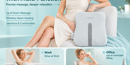 Wireless Multi-Zone Back and Lumbar Massager with Ergonomic Curved Design for Home Office Travel and Full-Body Muscle Relaxation (Cream White) Tyack eCommerce Solutions