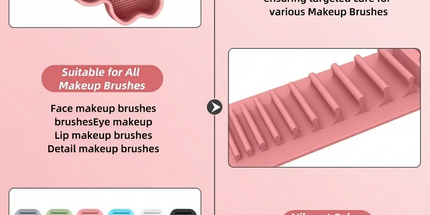Multi-Functional Silicone Makeup Brush Holder and Cleaning Pad That Sticks to Mirrors, Tiles, and Smooth Surfaces for Quick Washing, Organized Storage, and No-Mess Drip-Drying Beauty Tools (Grey)