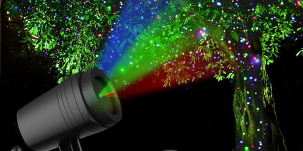 Outdoor Waterproof Laser Projection Light with RGB Dynamic Starry Sky Effect – Ideal for Garden, Lawn, Patio, Christmas Tree, and Party Decoration with Remote Control and Timer (White)