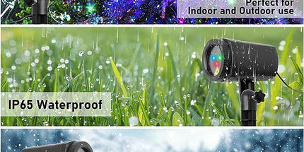 Outdoor Waterproof Laser Projection Light with RGB Dynamic Starry Sky Effect – Ideal for Garden, Lawn, Patio, Christmas Tree, and Party Decoration with Remote Control and Timer (White)