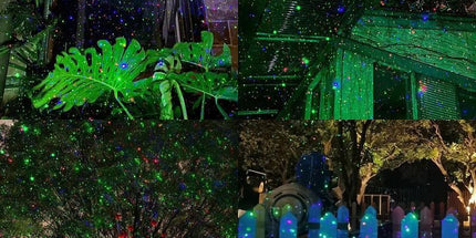 Outdoor Waterproof Laser Projection Light with RGB Dynamic Starry Sky Effect – Ideal for Garden, Lawn, Patio, Christmas Tree, and Party Decoration with Remote Control and Timer (White)