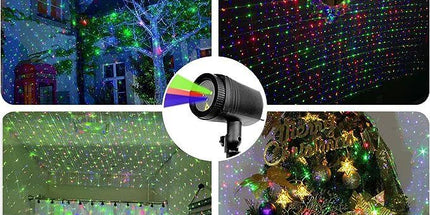 Outdoor Waterproof Laser Projection Light with RGB Dynamic Starry Sky Effect – Ideal for Garden, Lawn, Patio, Christmas Tree, and Party Decoration with Remote Control and Timer (White)