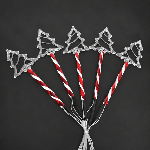 3pc Solar Christmas Tree Stake Lights Transparent