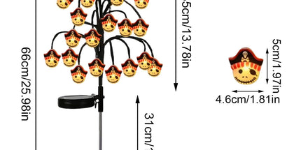 Bring Eerie Charm to Your Outdoor Space with Solar-Powered Halloween Stake Lights – Pumpkin, Skull, Spider & Pirate Motifs, 20 LED, Auto On/Off, Perfect for Garden Paths (Top Hat Pumpkin, 3PCS)