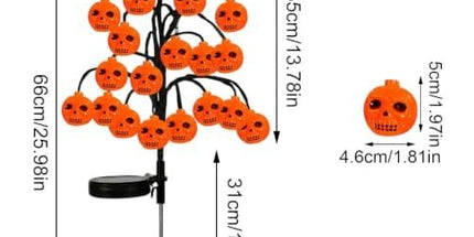 Bring Eerie Charm to Your Outdoor Space with Solar-Powered Halloween Stake Lights – Pumpkin, Skull, Spider & Pirate Motifs, 20 LED, Auto On/Off, Perfect for Garden Paths (Big-Eye Pumpkin, 3PCS)