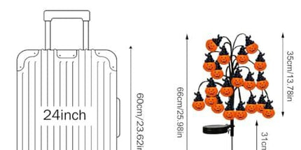 Bring Eerie Charm to Your Outdoor Space with Solar-Powered Halloween Stake Lights – Pumpkin, Skull, Spider & Pirate Motifs, 20 LED, Auto On/Off, Perfect for Garden Paths (Big-Eye Pumpkin, 3PCS)