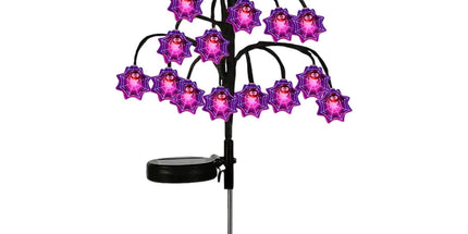 Bring Eerie Charm to Your Outdoor Space with Solar-Powered Halloween Stake Lights – Pumpkin, Skull, Spider & Pirate Motifs, 20 LED, Auto On/Off, Perfect for Garden Paths (Big-Eye Pumpkin, 3PCS)