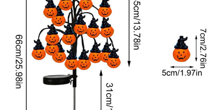 Bring Eerie Charm to Your Outdoor Space with Solar-Powered Halloween Stake Lights – Pumpkin, Skull, Spider & Pirate Motifs, 20 LED, Auto On/Off, Perfect for Garden Paths (Big-Eye Pumpkin, 3PCS)
