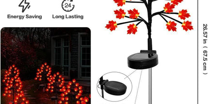 Transform Your Outdoor Space with Solar Maple Leaf Stake Lights – Charming Warm Pathway Decor with 20 LEDs Per Leaf, Auto On/Off, and IP65 Weatherproof Design for Gardens, Patios, and Camping Nights (3PCS, Large Maple Leaf)
