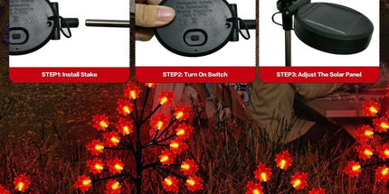 Transform Your Outdoor Space with Solar Maple Leaf Stake Lights – Charming Warm Pathway Decor with 20 LEDs Per Leaf, Auto On/Off, and IP65 Weatherproof Design for Gardens, Patios, and Camping Nights (3PCS, Large Maple Leaf)