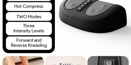 Relaxing Foot Massager with Premium Leather Shell and Breathable Fabric for Home Use, Soothing Feet Relief After Long Days (Black) Tyack eCommerce Solutions