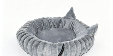 USB-Powered Heated Pet Bed with Plush Fur, Adjustable Thermostat & Timer, Foldable Round Cat Cave for Small Dogs, Kittens, and Rabbits – Cozy Winter Warmth for Home, Floor, Bed, or Car Travel (Grey) Tyack eCommerce Solutions