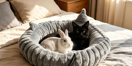 USB-Powered Heated Pet Bed with Plush Fur, Adjustable Thermostat & Timer, Foldable Round Cat Cave for Small Dogs, Kittens, and Rabbits – Cozy Winter Warmth for Home, Floor, Bed, or Car Travel (Grey) Tyack eCommerce Solutions