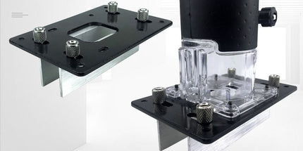 Multifunctional Aluminum Router Base Slotting Jig for Woodworking, Adjustable Trimming Machine Base with Scale for Furniture Making, Cabinet Installation, Hidden Connector Grooving and Hardware Pre-installation (2-in-1 Invisible Connector Slotting Tool, S Tyack eCommerce Solutions