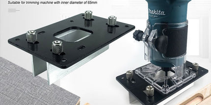 Multifunctional Aluminum Router Base Slotting Jig for Woodworking, Adjustable Trimming Machine Base with Scale for Furniture Making, Cabinet Installation, Hidden Connector Grooving and Hardware Pre-installation (Slotting Jig with Transparent Guard, S) Tyack eCommerce Solutions
