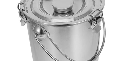 Stainless Steel Sealed Bucket Silver with Handle for Storage Tyack eCommerce Solutions