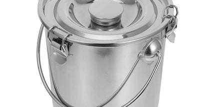 Stainless Steel Sealed Bucket Silver with Handle for Storage Tyack eCommerce Solutions