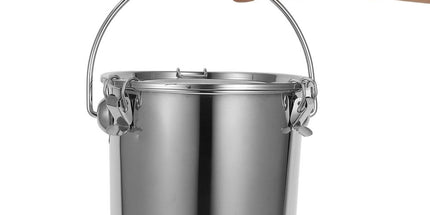 Stainless Steel Sealed Bucket Silver with Handle for Storage Tyack eCommerce Solutions