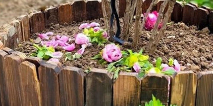 Garden Lawn Edging Fence Wood Coffee 1 Set Decorative Garden Border Natural Atmosphere Tyack eCommerce Solutions