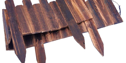 Garden Lawn Edging Fence Wood Coffee 1 Set Decorative Garden Border Natural Atmosphere Tyack eCommerce Solutions