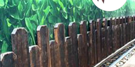 Garden Lawn Edging Fence Wood Coffee 1 Set Decorative Garden Border Natural Atmosphere Tyack eCommerce Solutions