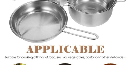 1Set Lightweight Stainless Steel Kitchen Pot Set Includes Frying Pan and Stock Pot Tyack eCommerce Solutions