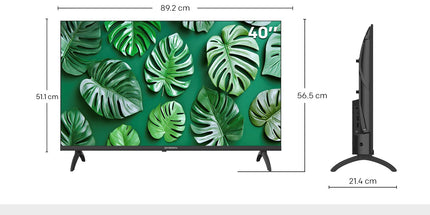 SKYWORTH 40" E5500H EyeCare Smart Google TV, 1080P FHD, HDR10 HLG, Find-My Remote, AI Picture Processing, Dolby Audio, Screen Casting, Bezel Less Design, Voice Control