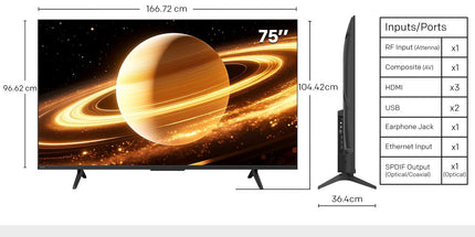SKYWORTH 75X6600H QD-Mini LED 4K Smart TV, Matte Anti-Glare Display, 120Hz Turbo Mode, AI 4K Upscaling, AI Color Enhancement，Google TV, Dolby Atmos+Dolby Vision, 30W Speakers，HDMI2.1 Tyack eCommerce Solutions