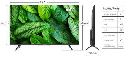 SKYWORTH G3F 43" 4K UHD Smart Google TV with HDR 10,Voice Control,Screen Cast,HDMI 2.1,MEMC, AI Engine,Eye Care featrues,Low Blue Light,DBX-tv Audio,Text Scaling,Smart Features,Energy-Saving Tyack eCommerce Solutions