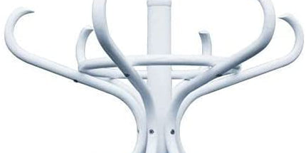 White Coat Rack with Stand Wooden Hat and 12 Hooks Hanger Walnut tree