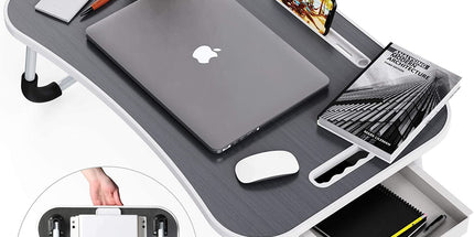 Laptop Bed Desk with Storage and foldable legs for Adults, Kids & Home Office