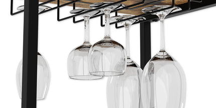 CARLA HOME Freestanding Wine Rack for 20 Bottles with Wood Countertop and Sturdy Metal Frame