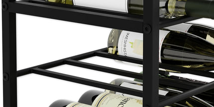 CARLA HOME Freestanding Wine Rack for 20 Bottles with Wood Countertop and Sturdy Metal Frame