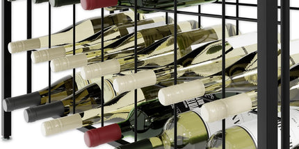 CARLA HOME Large Wine Rack for 20 Bottles with Wood Countertop and Sturdy Metal Frame